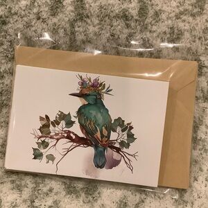 Crowned Birds Note Card Greeting Card Variety Set of 6, NWT Handcrafted